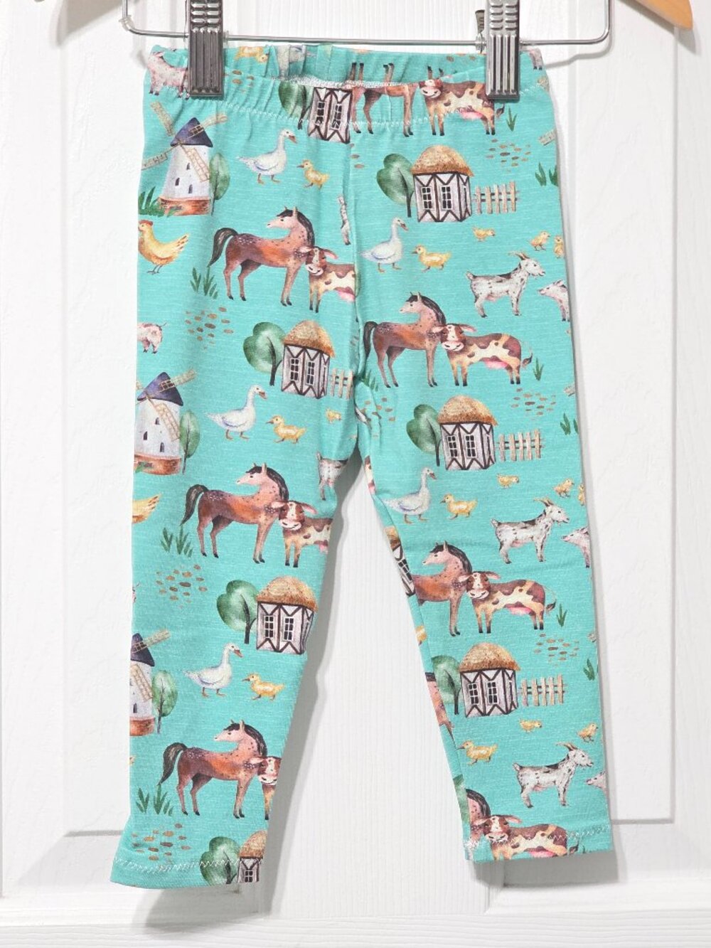 baby girl farm animal leggings, 12m